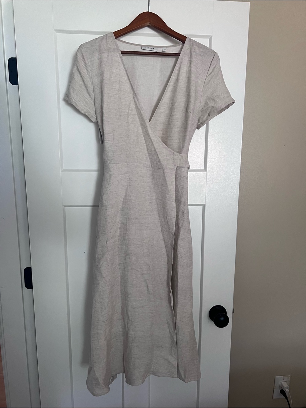 Babaton Cream Wrap Midi Dress